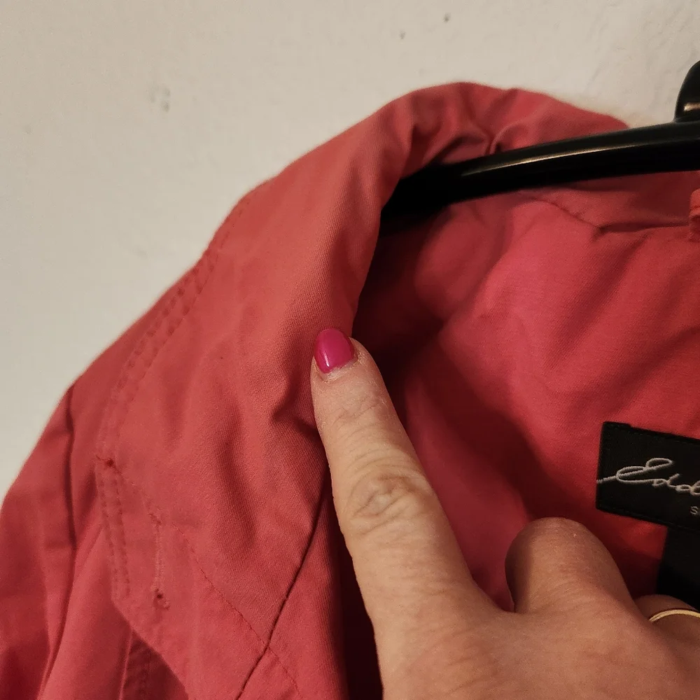 Eddie Bauer‎ Women's Single-Breast Trench Coral Rain Coat, Size XL
